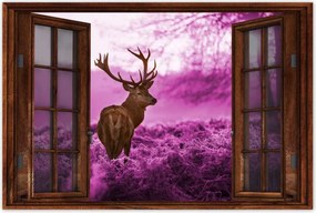 Poszterek 90x60 Szarvas a lila erdőben