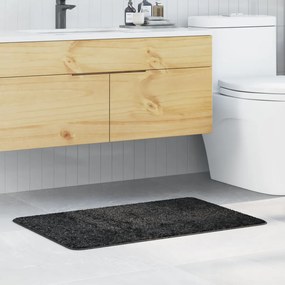 Fürdőszoba Szőnyeg Téglalap Forma Sötétszürke 60x90 cm Poliészter Csúszásmentes
