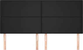 fekete műbőr fejtámla 180x5x118/128 cm