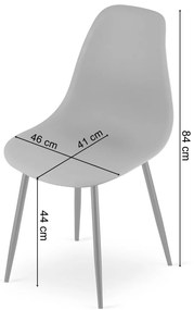 2 db pala szürke szék szett OSAKA fekete lábbal
