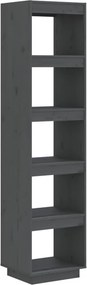 vidaXL szürke tömör fenyőfa könyvszekrény/térelválasztó 40x35x167 cm