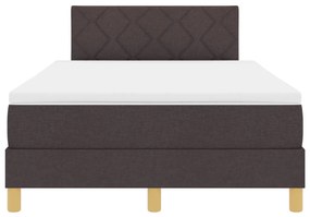 Box Spring Ágy Matraccal &amp; LED Sötétbarna 120x200 cm Szövet