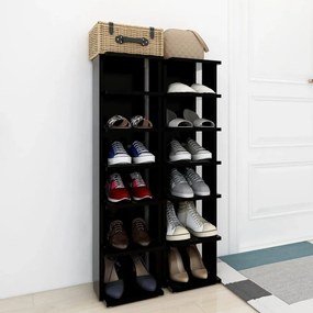 2 db fekete cipősszekrény 27,5 x 27 x 102 cm