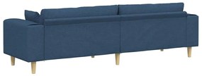 Szövet kanapé párnával Kék 208 cm szövet