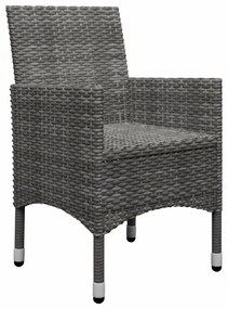 9 részes szürke polyrattan és üveg kerti étkezőgarnitúra