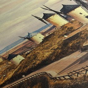 Kép - Szélmalmok (órával) (90x30 cm)