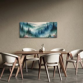 Kép - Erdős táj köddel (120x50 cm)