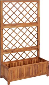vidaXL tömör akácfa magaságyás ráccsal 85 x 38 x 150 cm