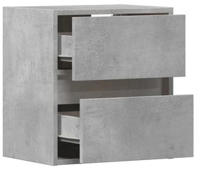 betonszürke falra szerelhető éjjeliszekrény LED-világítással