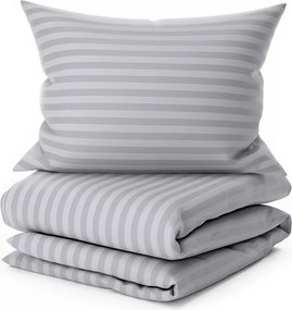 JASMINE mikroszálas szállodai ágyneműhuzat, világosszürke – 2 cm-es csíkos Ágyneműhuzat mérete: 70 x 90 cm | 140 x 200 cm