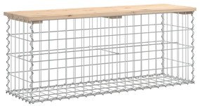 tömör fenyőfa gabion kerti pad 103x31,5x42 cm