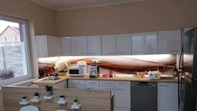 Wallplex falburkoló konyhapanel Barna hullám (Méret: Nagy 60x240)