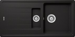 Schock Element D-150 konyhai mosogatótálca Cristalite Nero 1000 x 500 mm, gránit, megfordítható, hagyományos beépítés, fekete