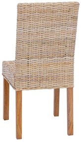 Étkezőszék 2 pcs Természetes 45 x 54 x 93 cm Tömör Mahagóni Fa