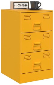 2 db mustársárga acél éjjeliszekrény 34,5 x 39 x 62 cm