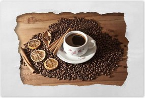 Poszterek 120x80 Csésze és kávébab