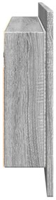 szürke sonoma LED-es tükrös fürdőszobaszekrény 100 x 12 x 45 cm