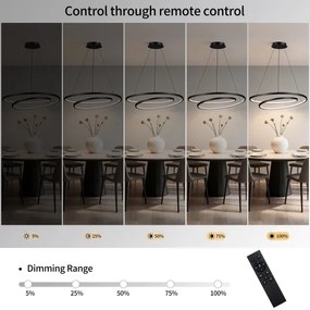 Brilagi-LED Dimmelhető kábeles csillár TWISTER LED/105W/230V átm. 100 cm fekete + távirányító