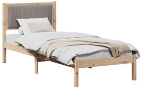 Ágykeret Kárpitozott Fejtámlával Tópszínű 80 x 200 cm