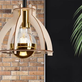 Felületre szerelhető csillár LANDO 1xE27/15W/230V bükkfa