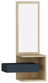 Fali tükör polccal STELLA 90x49 cm barna/antracit