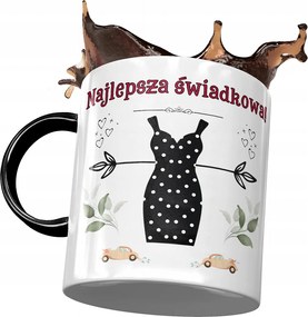 Fekete Bögre Tanú Koszorúslánynak Ajándék Nyomtatott Fotóval