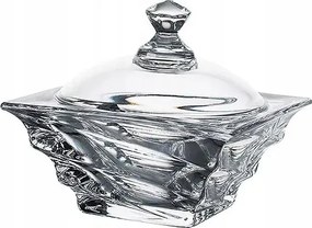 Bohemia Casablanca Cukortartó Üveg Fedéllel Kristály Cukor 11,5 cm