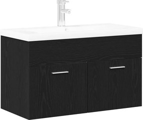 vidaXL Fürdőszoba Székény Fekete tölgy 80 x 38,5 x 46 cm Faanyag