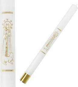 Gromnica gyertya fehér aranyozott Szűz Máriával Gromnica nagy 40 cm