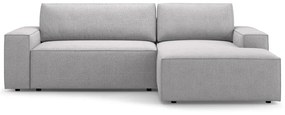 Világosszürke buklé kinyitható sarokkanapé (jobb oldali) Jodie – Micadoni Home
