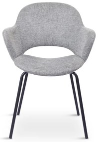 Világosszürke kárpitozott étkezőfotel szett 2 db-os Rowley – Unique Furniture