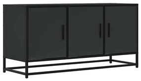 fekete szerelt fa és fém TV-szekrény 100x35x50 cm