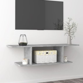 Betonszürke falra szerelhető TV-szekrény 103 x 30 x 26,5 cm