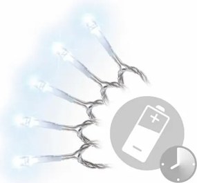 NEXOS Karácsonyi fényfüzér 5 m 50 LED hideg fehér