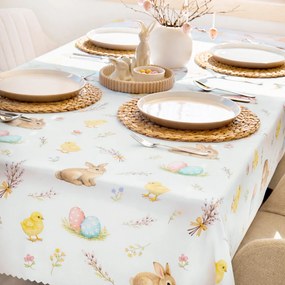 Goldea húsvéti szögletes teflonos asztalterítő - vidám húsvét 100 x 100 cm