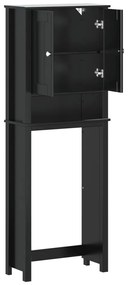 BERG fekete tömör fa WC feletti tároló 60 x 27 x 164,5 cm