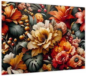 Kép - Narancs-vörös virágok (70x50 cm)