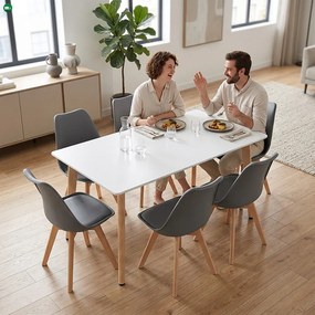 Silla 150 6+1 étkező garnitúra fehér-szürke