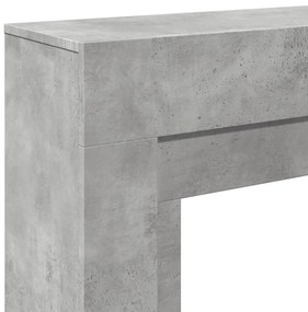 betonszürke szerelt fa kandallóburkolat 100 x 30 x 87,5 cm
