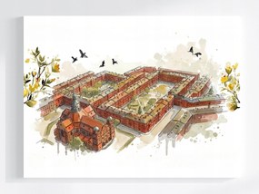 Vászonkép Canvas Város Katowice Nikiszowiec Műemlék Templom 100x75