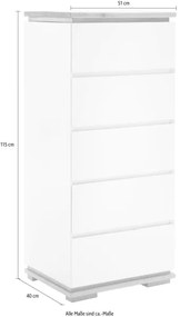 ARVI komód, fehér/tölgy