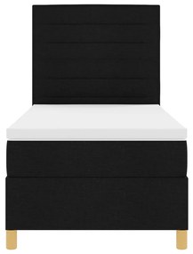 Boxspring Ágy Matrac és LED Fekete 100x200 cm Szövet