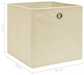 4 db krémszínű szövet tárolódoboz 32 x 32 x 32 cm