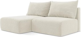 Krémszínű kinyitható-tárolóhelyes sarokkanapé (bal oldali) Kalena – Makamii