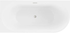 Mexen Mia, szabadon álló sarokkád, láva, 170 x 80 cm, fehér, szálcsiszolt acél túlfolyó, 52691708000L-97