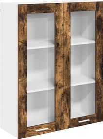 vidaXL Függő szekrény tárolóval Füstölt tölgy 80 x 31 x 100 cm Faanyag