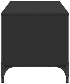 fekete szerelt fa/porszórt acél TV-szekrény 102 x 40 x 41 cm