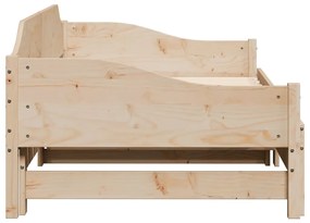 tömör fenyőfa kihúzható kanapéágy 90 x 190 cm