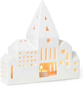 Urbania Lighthouse City fehér kerámia gyertyatartó - Kähler Design