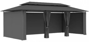 antracitszürke pavilon függönyökkel 600 x 298 x 270 cm